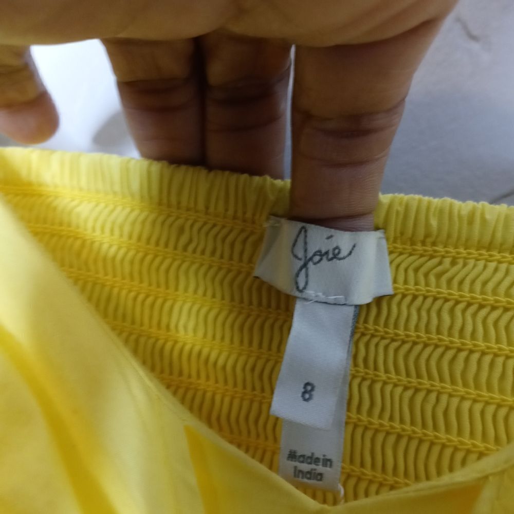 Joie Clorinda Tie Front Cut Out Yellow Dress - Picture 6 of 12